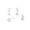 Suction foot set with AMPS connection - (1 inch), Diamond base plate (trapezoid), centre connecting arm, round base plate