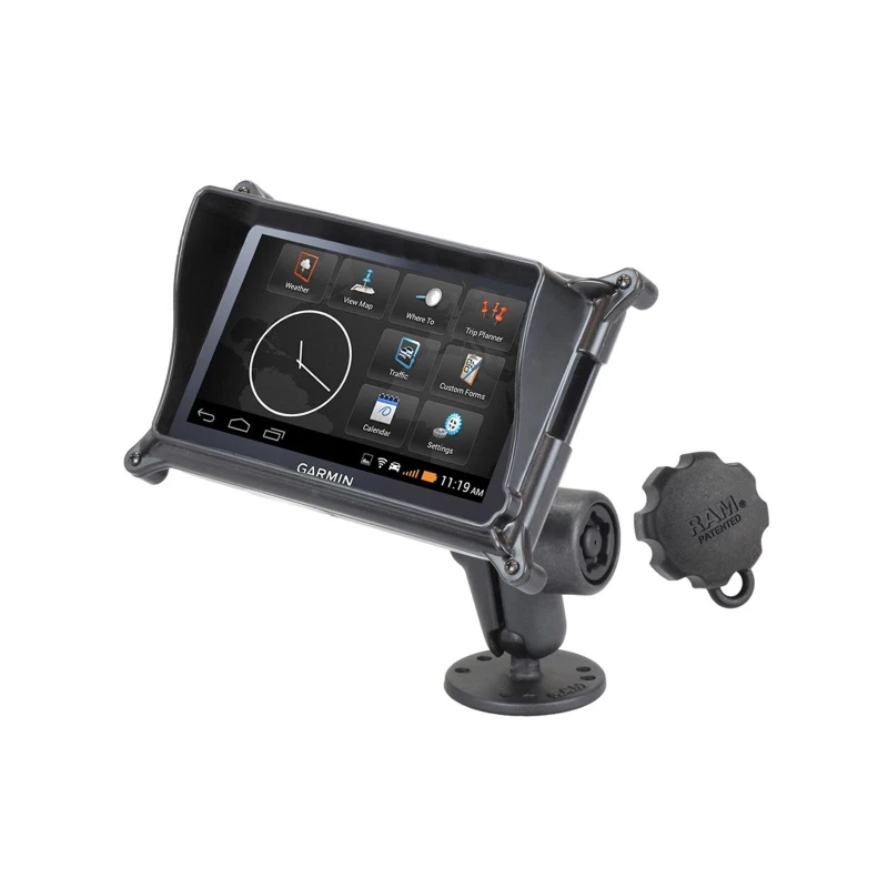 Fahrzeug-Aufbauhalterung Garmin Fleet 660/670, Pin-Lock gesichert -  (1 Zoll), runde Basisplatte (AMPS)