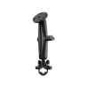 Motorbike set - (1 inch), screw clamp (galvanised), long connecting arm, round base plate (AMPS)
