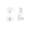 Suction cup set - twist lock, short connecting arm, (1 inch)