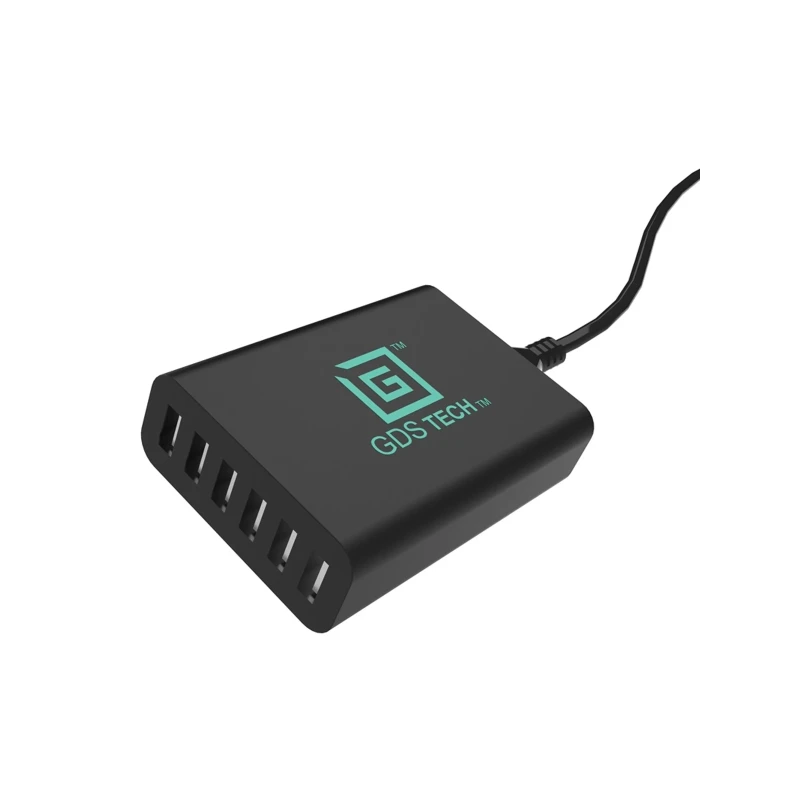 GDS USB-Hub mit 6 Ports - ohne USB-Kabel, 100-240 V DC Eingang, 5 V DC Ausgang