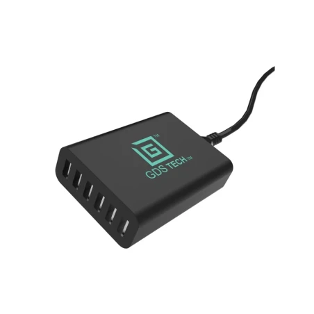 GDS USB-Hub mit 6 Ports - ohne USB-Kabel, 100-240 V DC Eingang, 5 V DC Ausgang