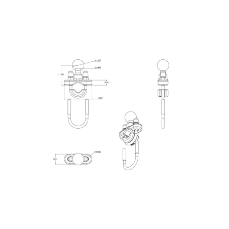 Schraub-Klemme -  (1 Zoll), für Durchmesser 12,7-25,4 mm, Durchmesserverkleinerer