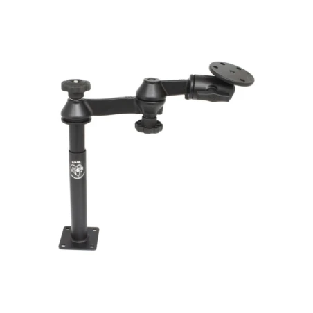 Double swivel arm with tele pole (approx. 200 mm) and base (approx. 225 mm) - Octagon connecting arm, round base plate