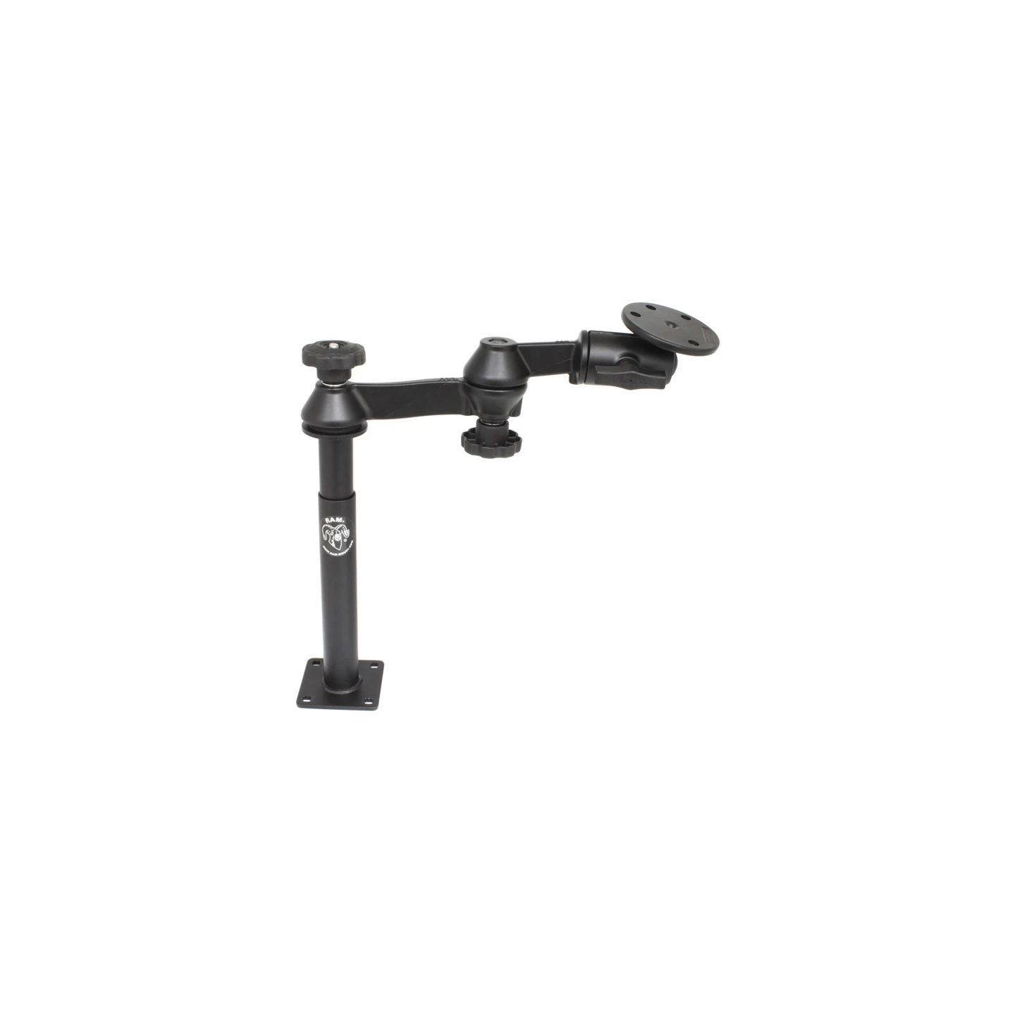 Doppel-Schwenkarm mit Tele-Pole (ca. 200 mm) und Basis (ca. 225 mm) - Octagon-Verbindungsarm, runde Basisplatte