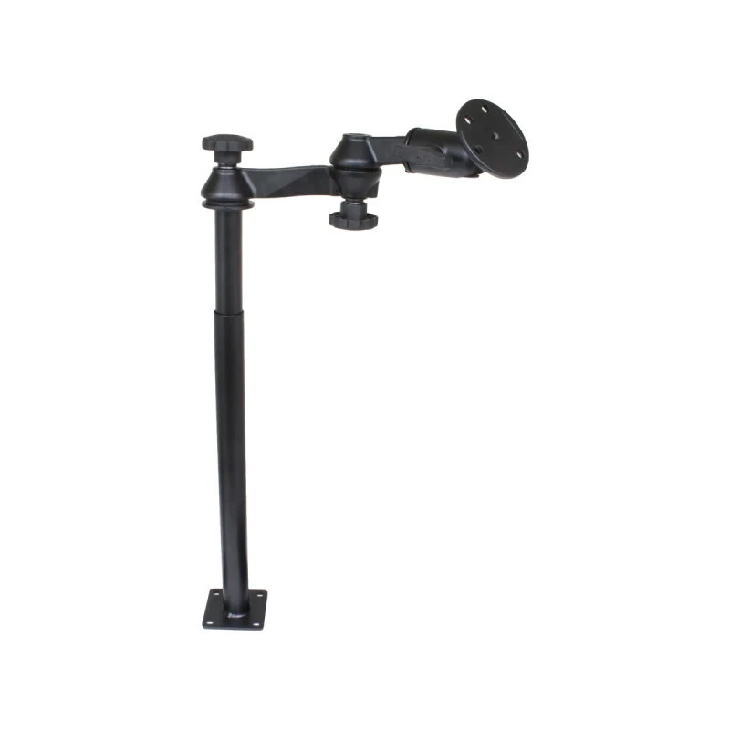 Double swivel arm with tele pole (approx. 300 mm) and base (approx. 450 mm) - Octagon connecting arm, round base plate