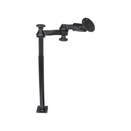 Double swivel arm with tele pole (approx. 300 mm) and base (approx. 450 mm) - Octagon connecting arm, round base plate