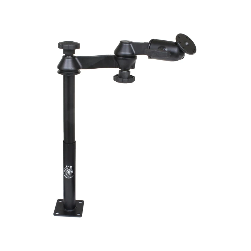 Double swivel arm with Tele-Pole (approx. 300 mm) and base (approx. 225 mm) - Octagon connecting arm, round base plate (AMPS)