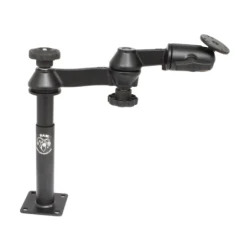 Double swivel arm with tele pole (approx. 100 mm) and base (approx. 175 mm) - Octagon connecting arm, round base plate (AMPS)