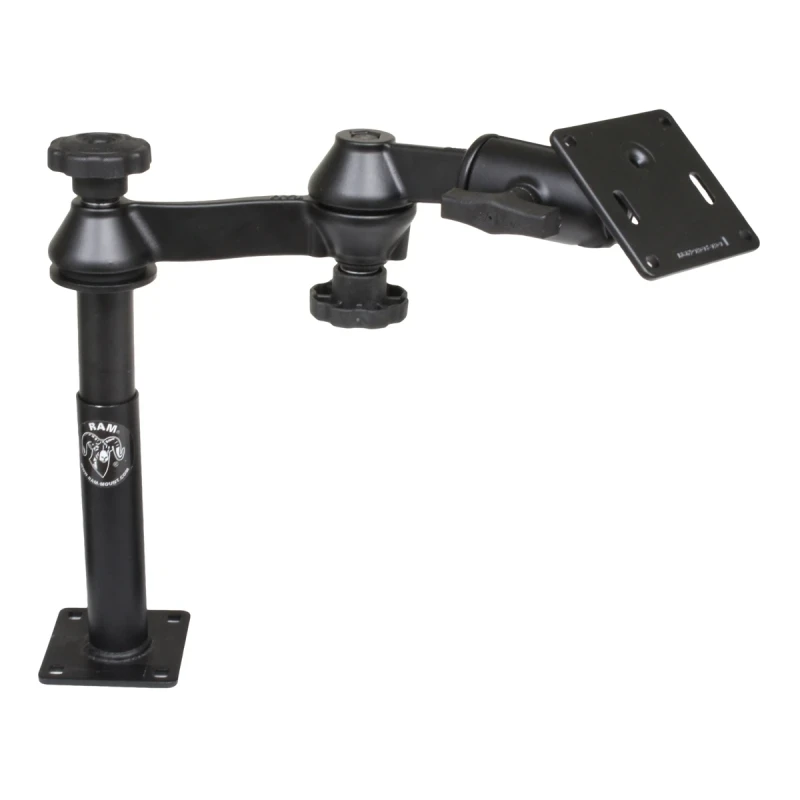 Double swivel arm with tele pole (approx. 100 mm) and base (approx. 175 mm) - Octagon connecting arm, VESA plate (75 x75 mm)
