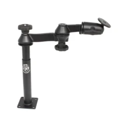 Double swivel arm with Tele-Pole (approx. 200 mm) and base (approx. 225 mm) - Octagon connecting arm, round base plate (AMPS)