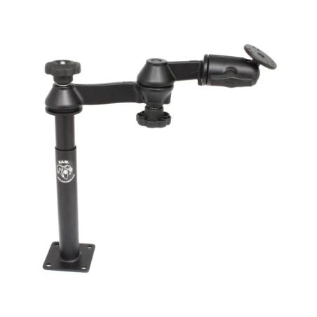 Double swivel arm with Tele-Pole (approx. 200 mm) and base (approx. 225 mm) - Octagon connecting arm, round base plate (AMPS)