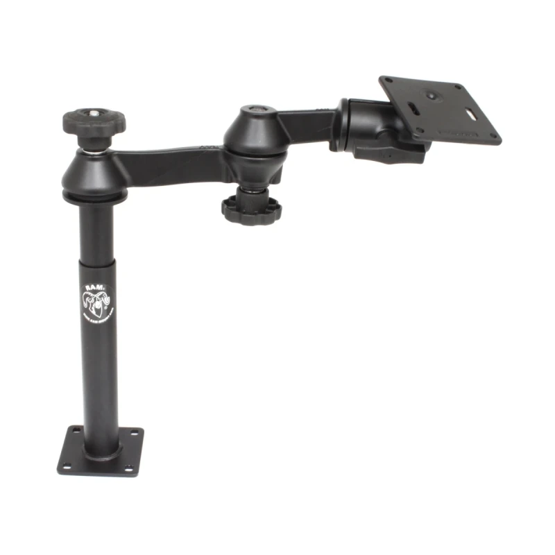 Double swivel arm with tele pole (approx. 200 mm) and base (approx. 225 mm) - Octagon connecting arm, VESA plate (75 x75 mm)