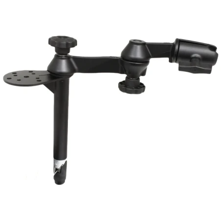 Double swivel arm with tele pole (approx. 200 mm) and side flange (AMPS) - Octagon connecting arm with mount (1.5 inch)