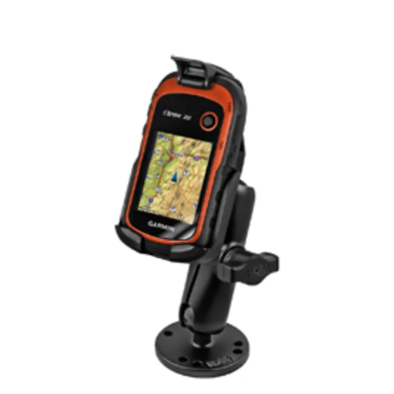 Aufbau-Kompletthalterung für Garmin eTrex 10/20/30 Serie - mit runder Basisplatte (AMPS),  (1 Zoll)