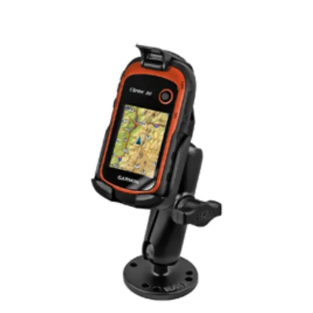 Aufbau-Kompletthalterung für Garmin eTrex 10/20/30 Serie - mit runder Basisplatte (AMPS),  (1 Zoll)