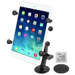 Aufbau-Klebehalterung mit X-Grip Halteklammer für Tablets (7 Zoll) -  (1 Zoll), Klebebasis, mittlerer Verbindungsarm