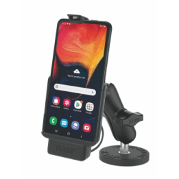 Aufbau-Halterung Samsung Xcover Pro mit Tough-Mag Basisplatte -  (1 Zoll), magnetische runde Basis, mittlerer Verbindungsarm