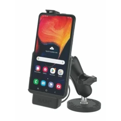 Aufbau-Halterung Samsung Xcover Pro mit Tough-Mag Basisplatte -  (1 Zoll), magnetische runde Basis, mittlerer Verbindungsarm
