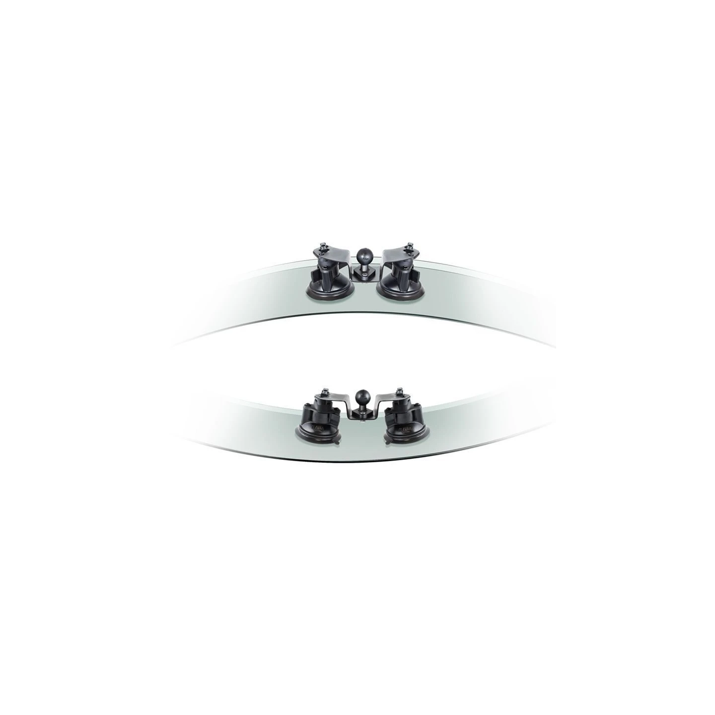 Doppel-Saugfuss für gewölbte Oberflächen mit Diamond-Basisplatte (Trapez) - Schrägstellung einstellbar,  (1 Zoll)