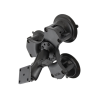 Triple suction foot set with rectangular connection - centre connecting arm, round base plate (AMPS), rectangular base plate