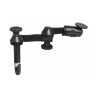 Double swivel arm with Tele-Pole (approx. 100 mm) - Octagon connecting arm, round base plate (AMPS)