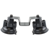 Double suction foot for curved surfaces - adjustable inclination, with diamond mount (trapezoid)