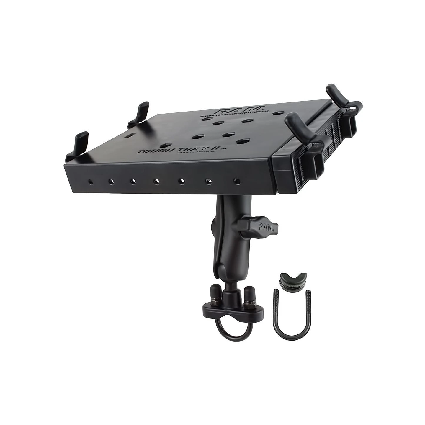 Lenker-Halterung Tough Tray II (Laptops/Notebooks) -  (1 Zoll), Schraub-Klemme, mittlerer Verbindungsarm, Laptop-Halteschale