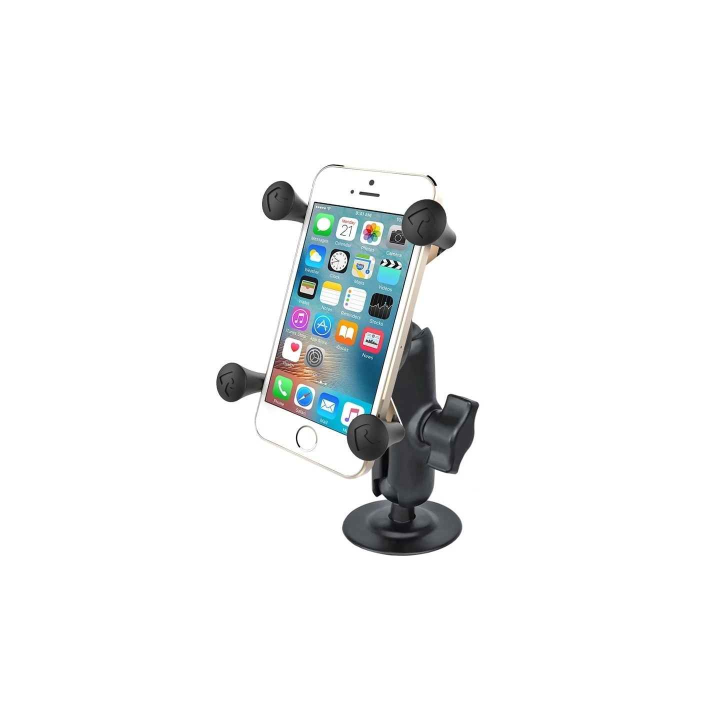 Aufbau-Klebehalterung mit X-Grip Halteklammer für Smartphones bis 82,6 mm Breite -  (1 Zoll), Klebebasis
