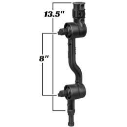 Doppel-Ratchet Verbundstoff-Verbindungsarm (ca. 340 mm max. Länge) für Angelrutenhalter - mit Spline Post Stift