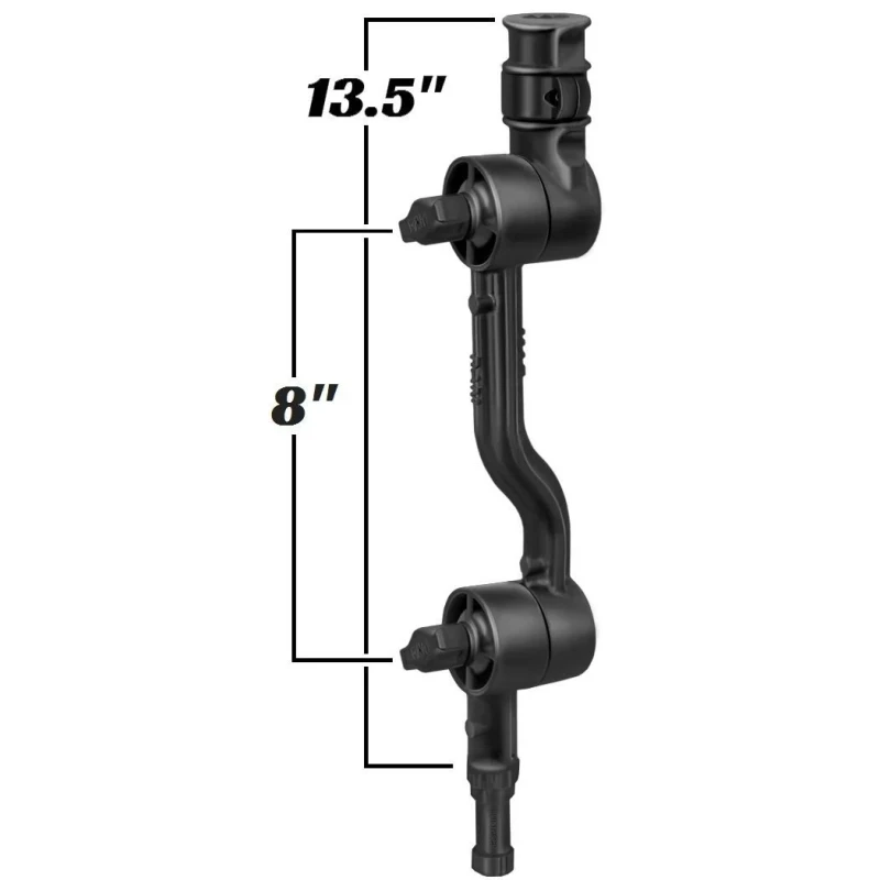 Doppel-Ratchet Verbundstoff-Verbindungsarm (ca. 340 mm max. Länge) für Angelrutenhalter - mit Spline Post Stift