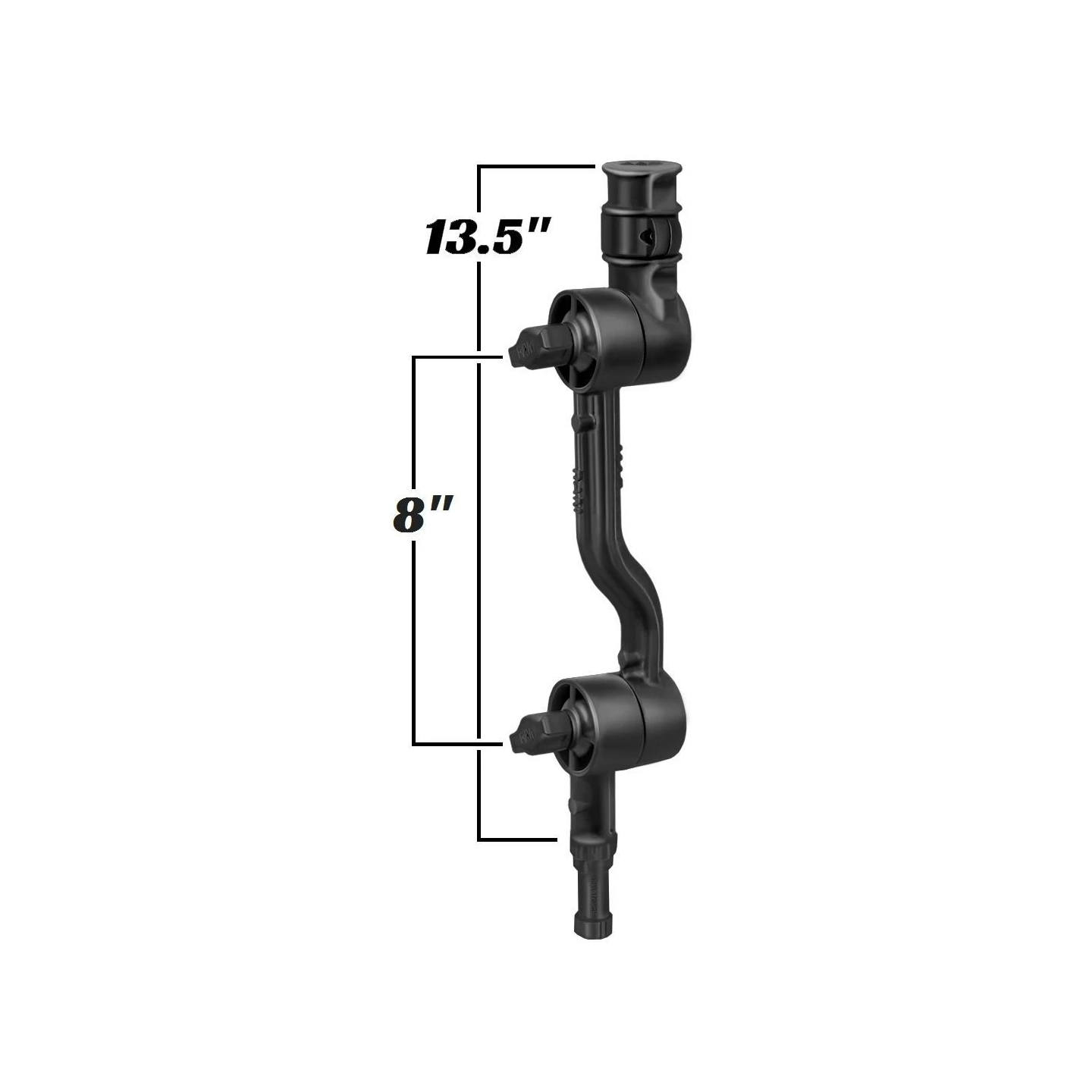 Doppel-Ratchet Verbundstoff-Verbindungsarm (ca. 340 mm max. Länge) für Angelrutenhalter - mit Spline Post Stift
