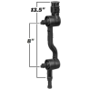 Double ratchet composite connecting arm (approx. 340 mm max. length) for fishing rod holders - with spline post pin