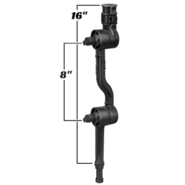 Doppel-Ratchet Verbundstoff-Verbindungsarm (ca. 400 mm max. Länge) für Angelrutenhalter - mit Spline Post Stift