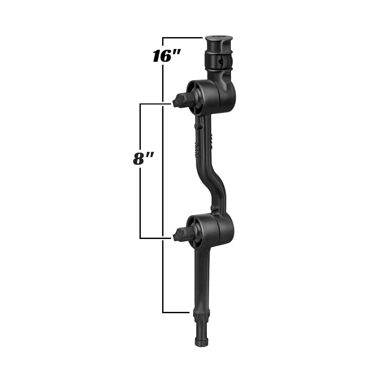 Doppel-Ratchet Verbundstoff-Verbindungsarm (ca. 400 mm max. Länge) für Angelrutenhalter - mit Spline Post Stift