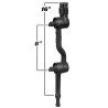 Double ratchet composite connecting arm (approx. 400 mm max. length) for fishing rod holders - with spline post pin