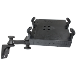 Doppel-Schwenkarm mit Laptop-/Drucker-Halteschale - Vertikal-Basis, Halteschale