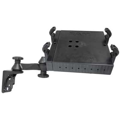 Doppel-Schwenkarm mit Laptop-/Drucker-Halteschale - Vertikal-Basis, Halteschale
