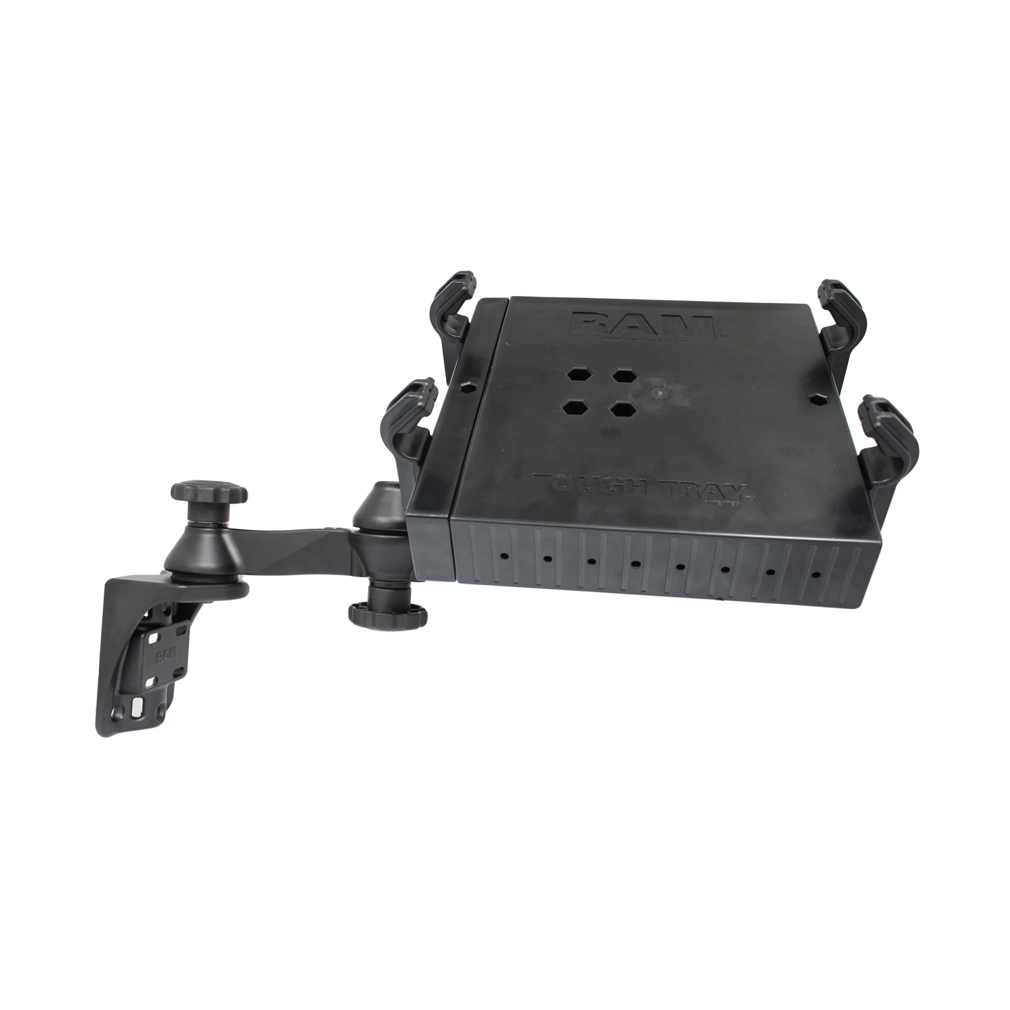 Doppel-Schwenkarm mit Laptop-/Drucker-Halteschale - Vertikal-Basis, Halteschale