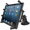 Double suction foot mount for 9-10 inch tablets - (1 inch), X-Grip holder, short connecting arm