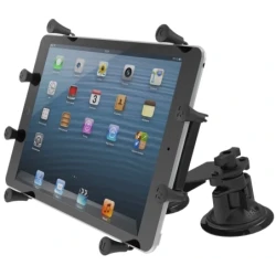 Doppel-Saugfuss-Halterung für 9-10 Zoll Tablets -  (1 Zoll), X-Grip Halteschale, mittlerer Verbindungsarm