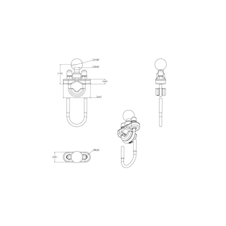 RAM Mounts Schraub-Klemmeschelle - B-Kugel (1 Zoll), für Durchmesser 12,7 - 31,8 mm, U-Bügel verzinkt