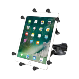 Doppel-Saugfuss-Halterung für 9-10 Zoll Tablets -  (1 Zoll), X-Grip Halteschale, mittlerer Verbindungsarm