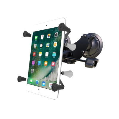 Doppel-Saugfuss-Halterung für 7-8 Zoll Tablets -  (1 Zoll), X-Grip Halteschale, mittlerer Verbindungsarm