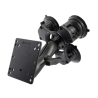 Triple suction foot set with VESA connection - centre connecting arm, round base plate (AMPS), VESA plate