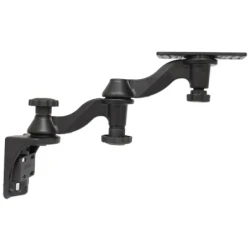 Double swivel arm for vertical wall mounting - Vertical base, rectangular universal plate (approx. 158 x 50 mm)