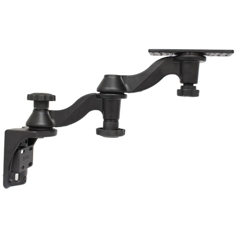 Double swivel arm for vertical wall mounting - Vertical base, rectangular universal plate (approx. 158 x 50 mm)