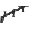 Double swivel arm for vertical wall mounting - Vertical base, rectangular universal plate (approx. 158 x 50 mm)