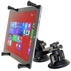 Doppel-Saugfuss-Halterung für 12 Zoll Tablets -  (1 Zoll), X-Grip Halteschale, mittlerer Verbindungsarm