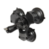 Triple suction foot mount for cameras - centre connecting arm, round base plate (AMPS), ball with 1/4"-20 grub screw